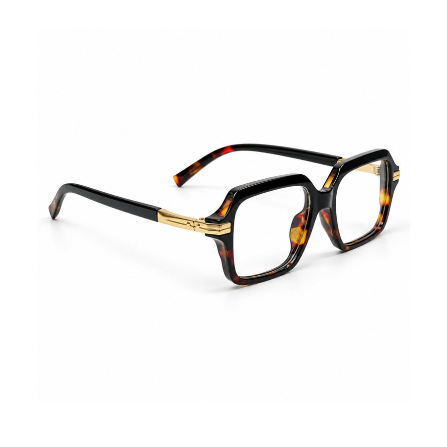 VERLIN 6115 Tortoise Gold square frame, angled view