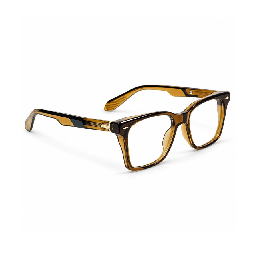VERLIN 6204 Amber Tortoise rectangle frame, angled view