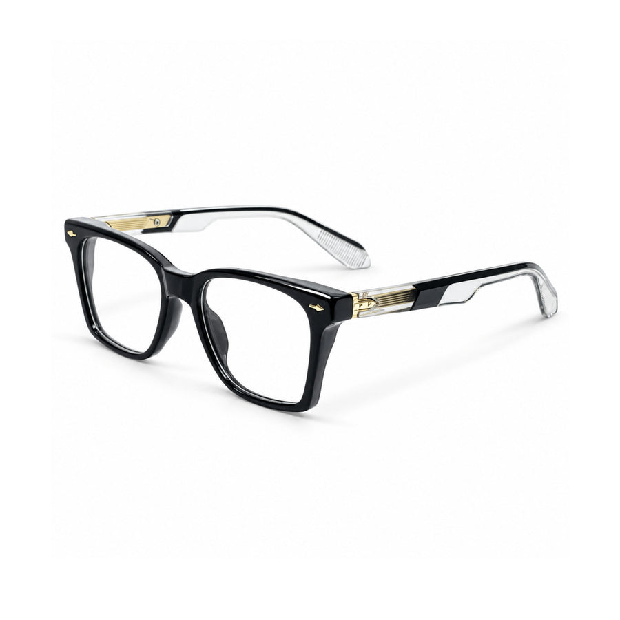 VERLIN 6204 Black Gold rectangle frame, three-quarter view