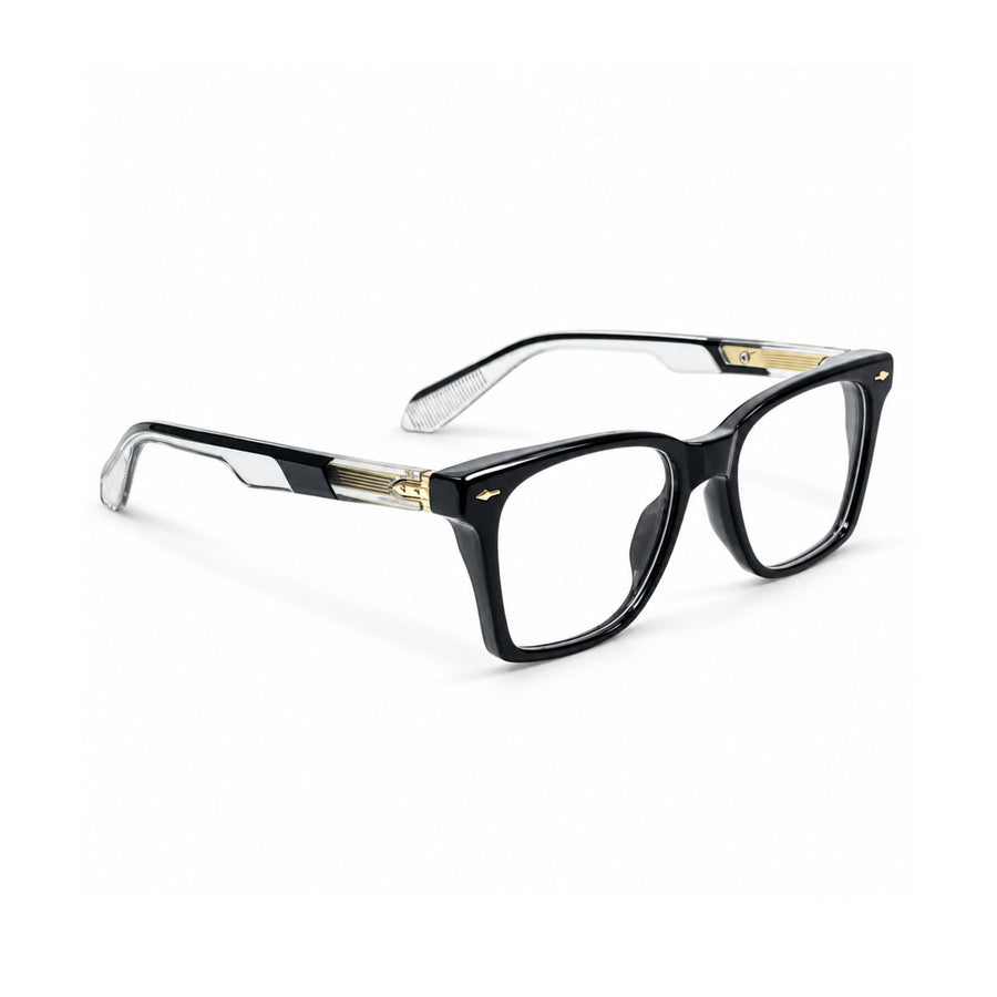 VERLIN 6204 Black Gold rectangle frame, angled view