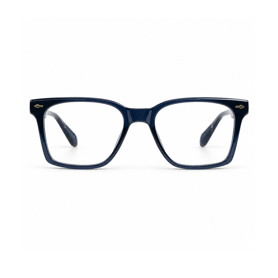 VERLIN 6204 Navy Blue rectangle optical frame, front view, 52-19-143 mm
