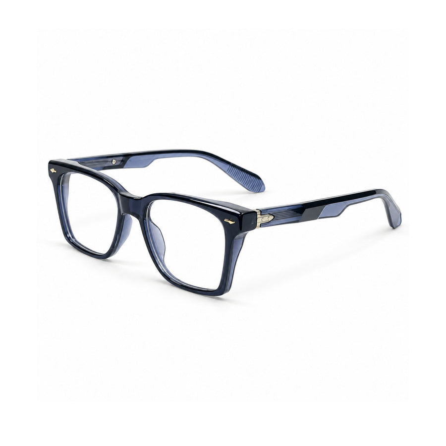 VERLIN 6204 Navy Blue rectangle frame, three-quarter view