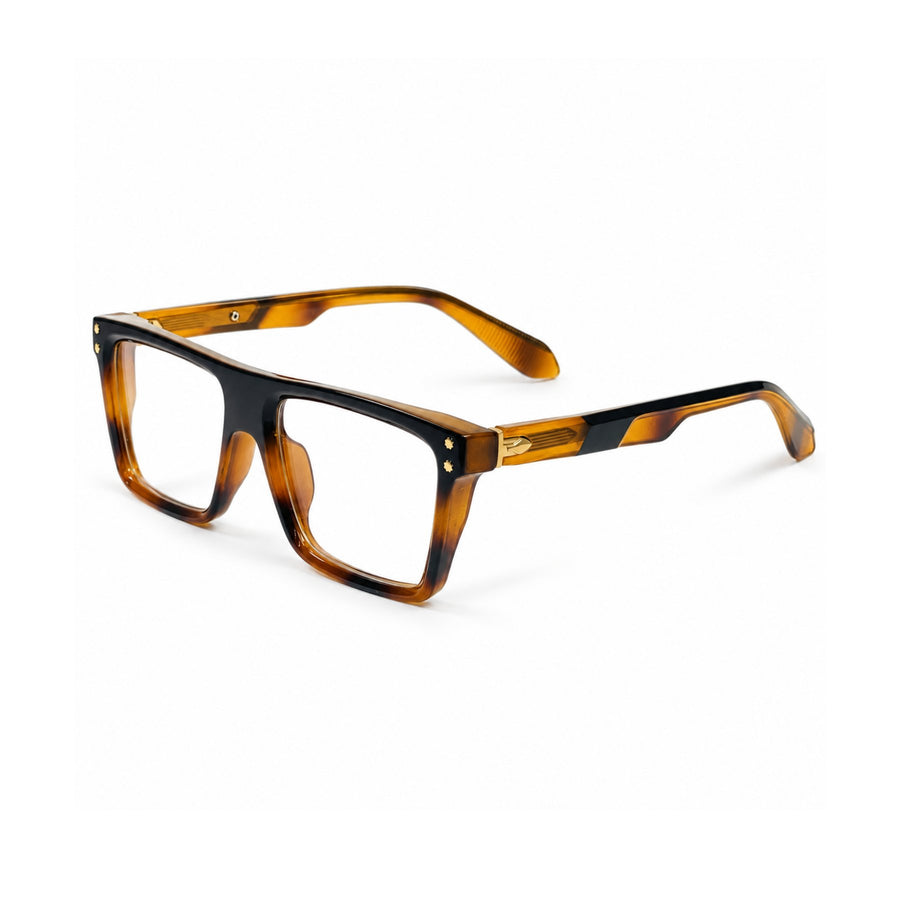 VERLIN 6230 Tortoise flat-top frame, three-quarter view