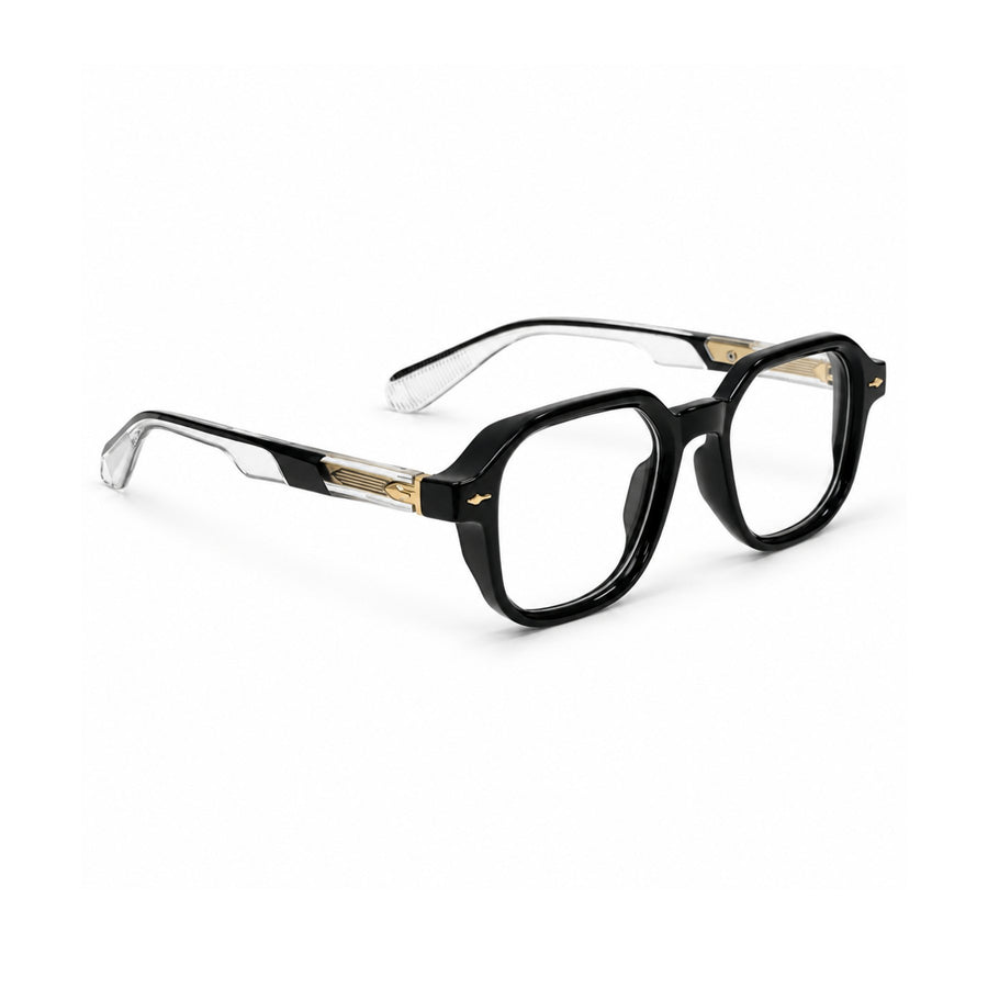 VERLIN 6231 Black geometric frame, angled view