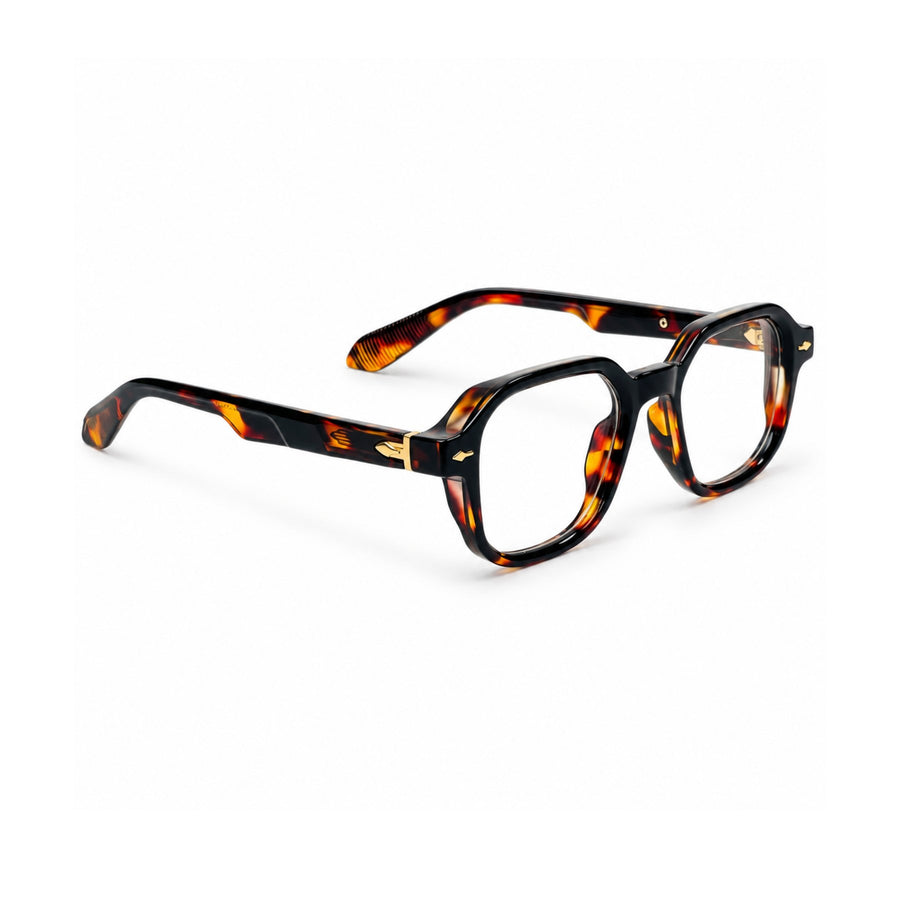 VERLIN 6231 Tortoise geometric frame, angled view
