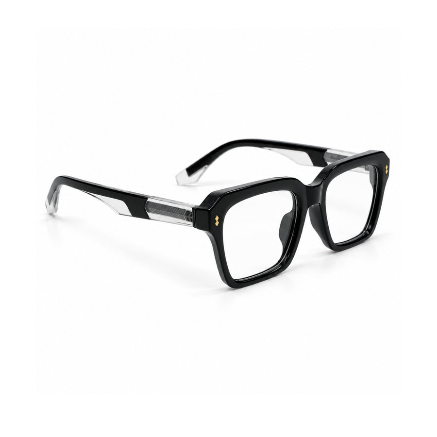 VERLIN 6233 Black bold square frame, angled view