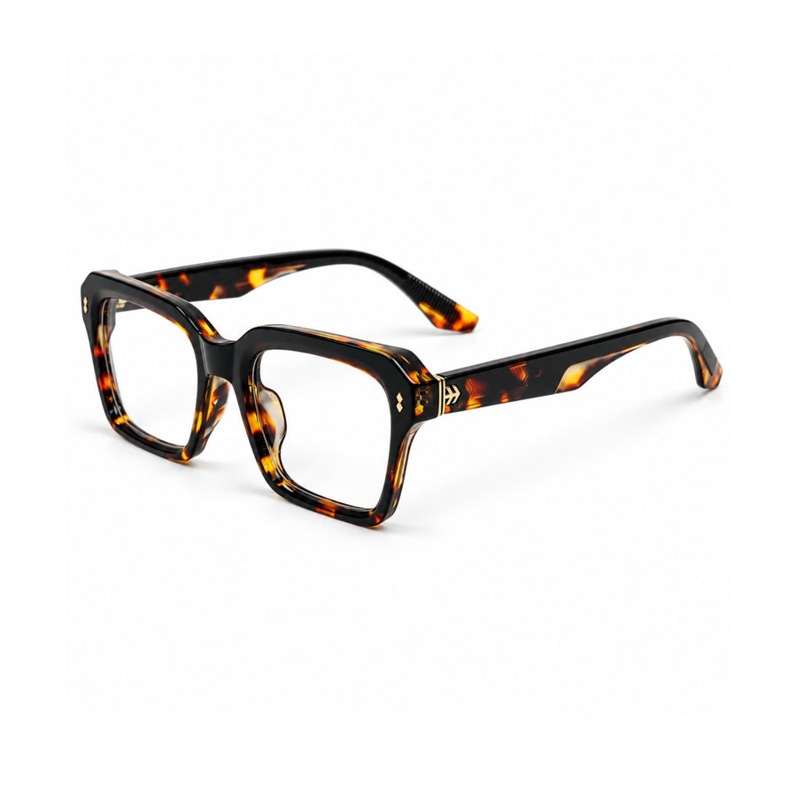 VERLIN 6233 Tortoise bold square frame, three-quarter view