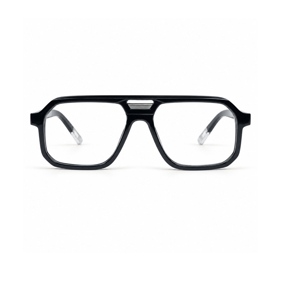 VERLIN 6240 Black Silver navigator optical frame, front view, 54-16-143 mm