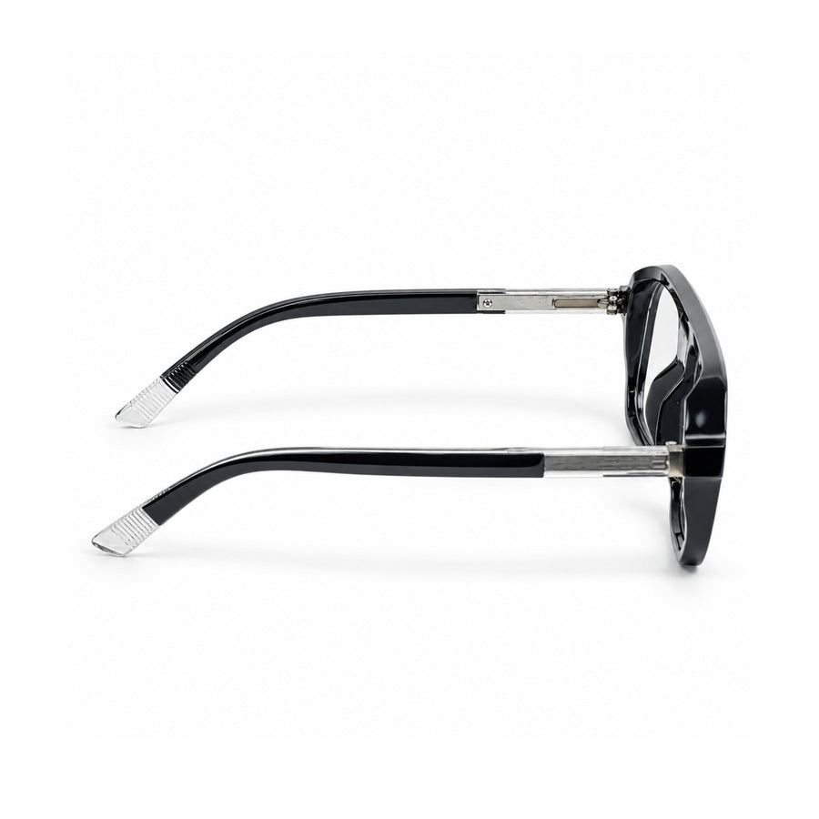 VERLIN 6240 Black Silver navigator frame, temple and hinge detail