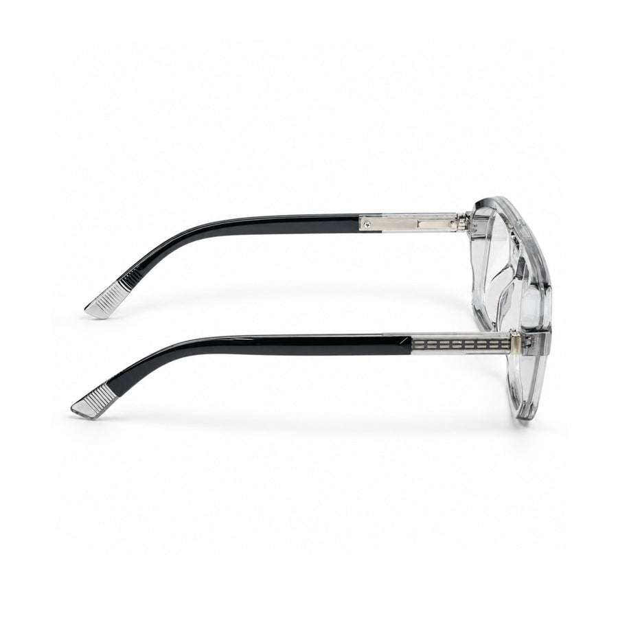 VERLIN 6240 Clear Crystal navigator frame, temple and hinge detail