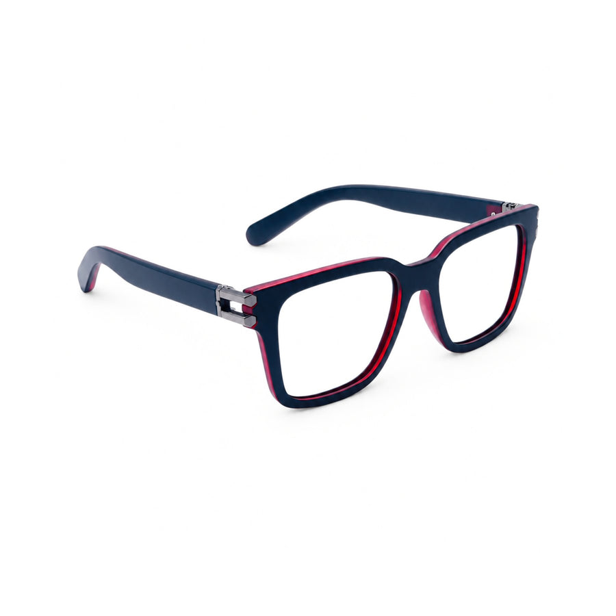 82102 VERLIN Square Computer Glasses in Black Red - angled view
