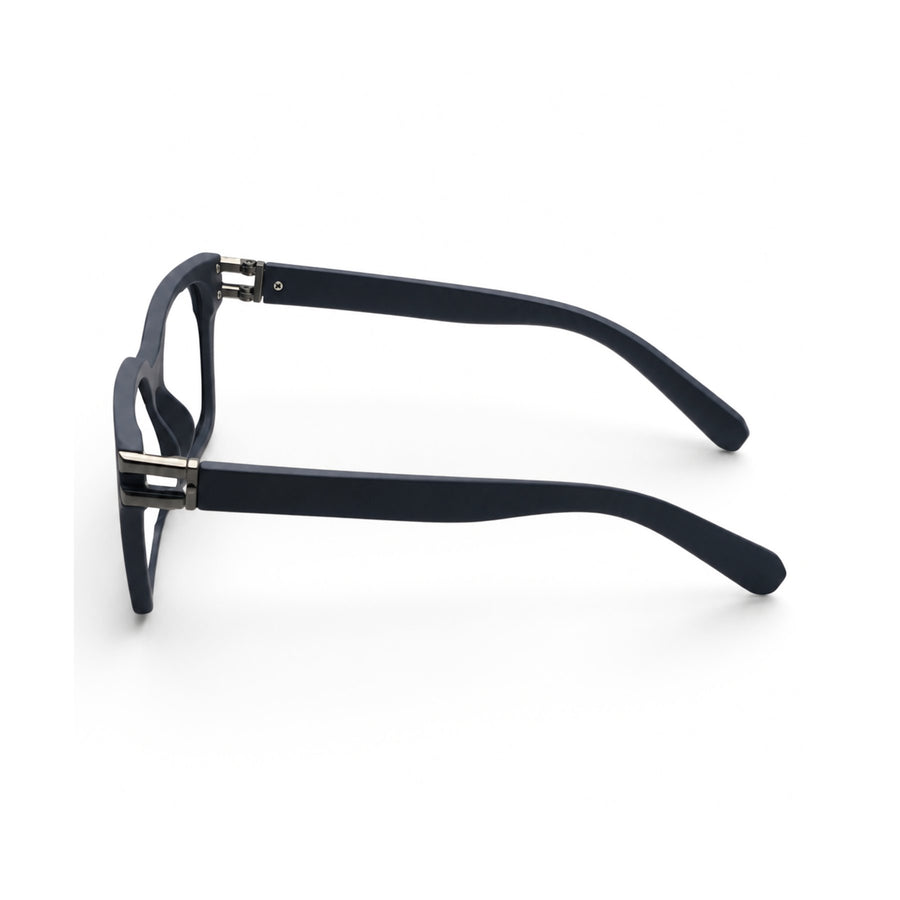 82102 VERLIN Square Computer Glasses in Matte Black - temple and side view