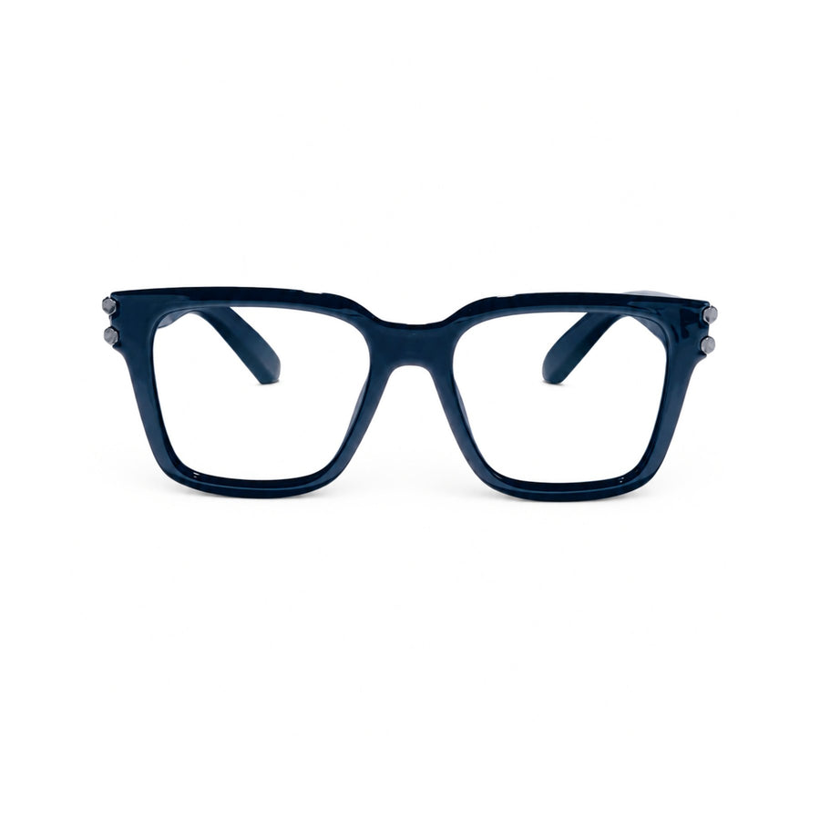 82102 VERLIN Square Computer Glasses in Midnight Blue - front view