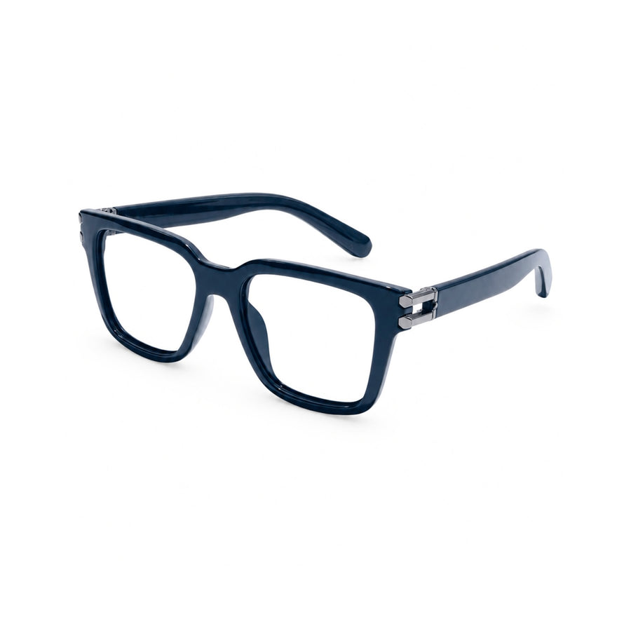82102 VERLIN Square Computer Glasses in Midnight Blue - three-quarter view