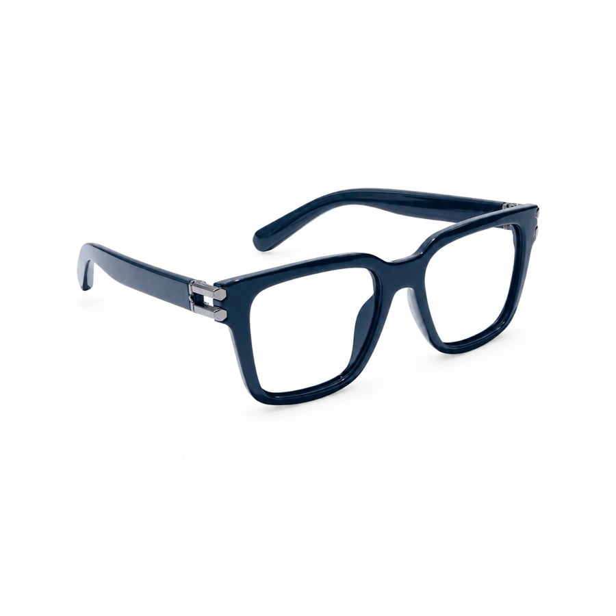 82102 VERLIN Square Computer Glasses in Midnight Blue - angled view