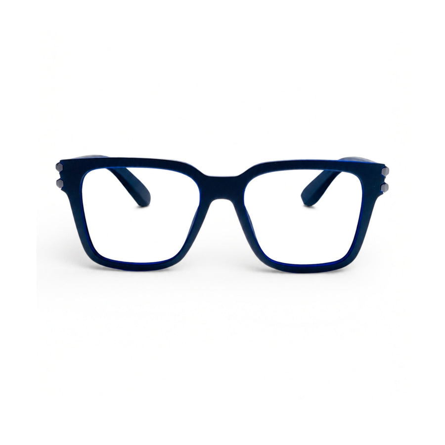 82102 VERLIN Square Computer Glasses in Navy Blue - front view