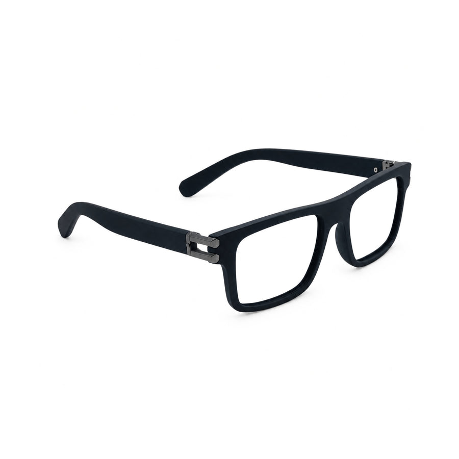 82103 VERLIN Flat-Top Rectangle Computer Glasses in Matte Black - angled view