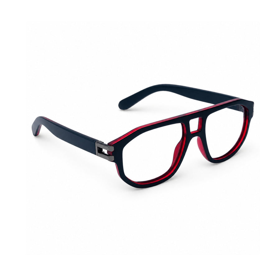 82104 VERLIN Navigator Computer Glasses in Black Red - angled view