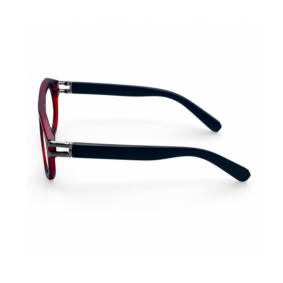 82104 VERLIN Navigator Computer Glasses in Black Red - temple and side view
