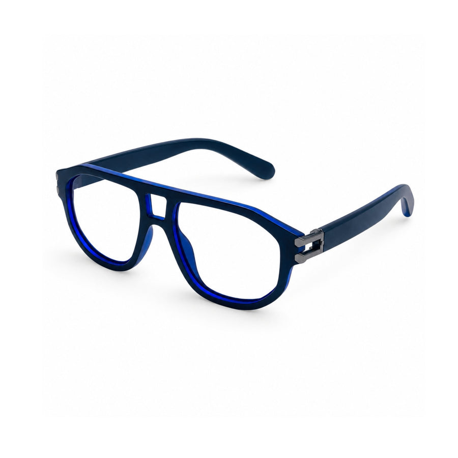 82104 VERLIN Navigator Computer Glasses in Navy Blue - three-quarter view