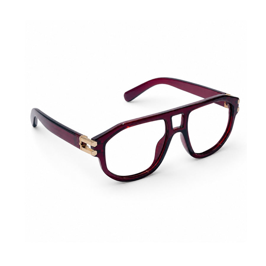 82104 VERLIN Navigator Computer Glasses in Wine Red - angled view