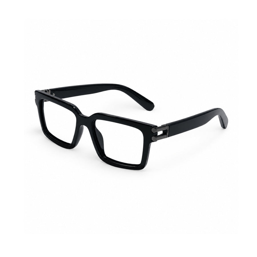 82106 VERLIN Square Computer Glasses in Black - three-quarter view
