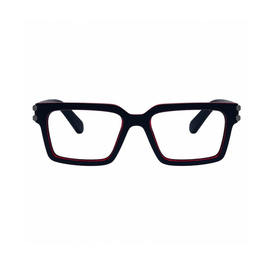 82106 VERLIN Square Computer Glasses in Black Red - front view