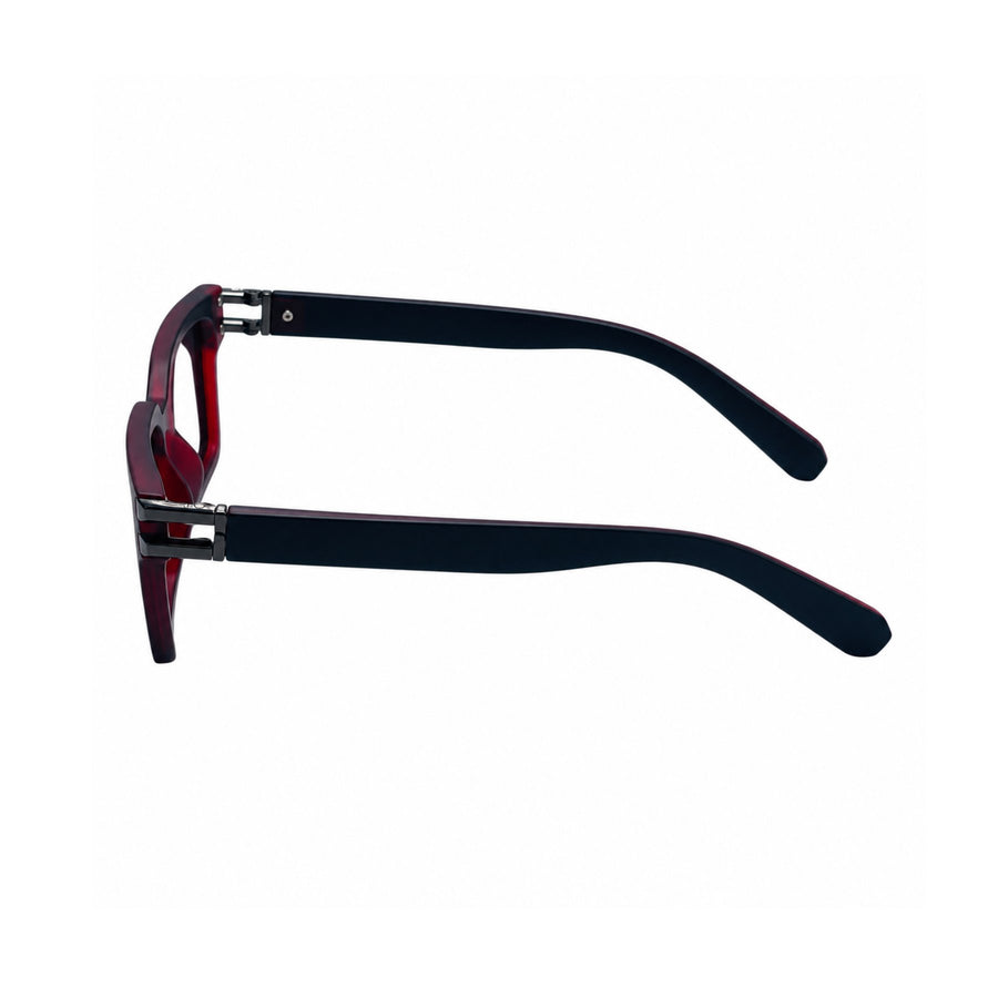 82106 VERLIN Square Computer Glasses in Black Red - temple and side view