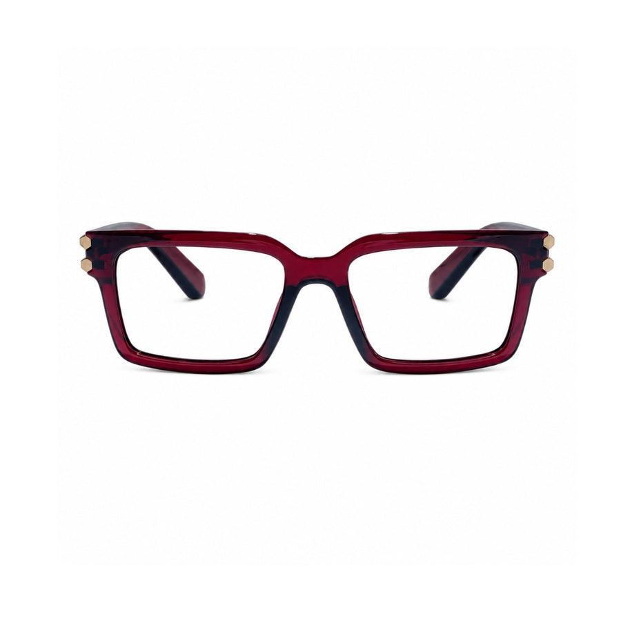 82106 VERLIN Square Computer Glasses in Wine Red - front view