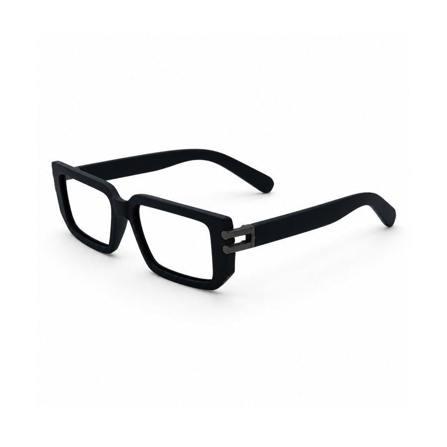 82108 VERLIN Rectangle Computer Glasses in Black - three-quarter view