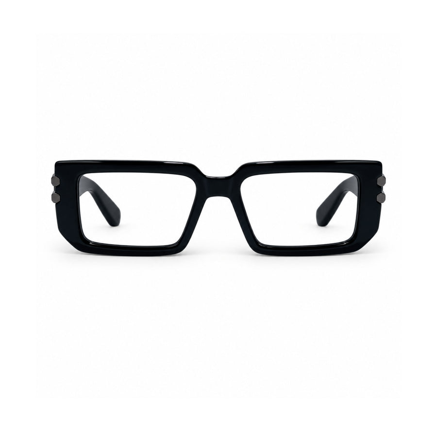 82108 VERLIN Rectangle Computer Glasses in Matte Black - front view