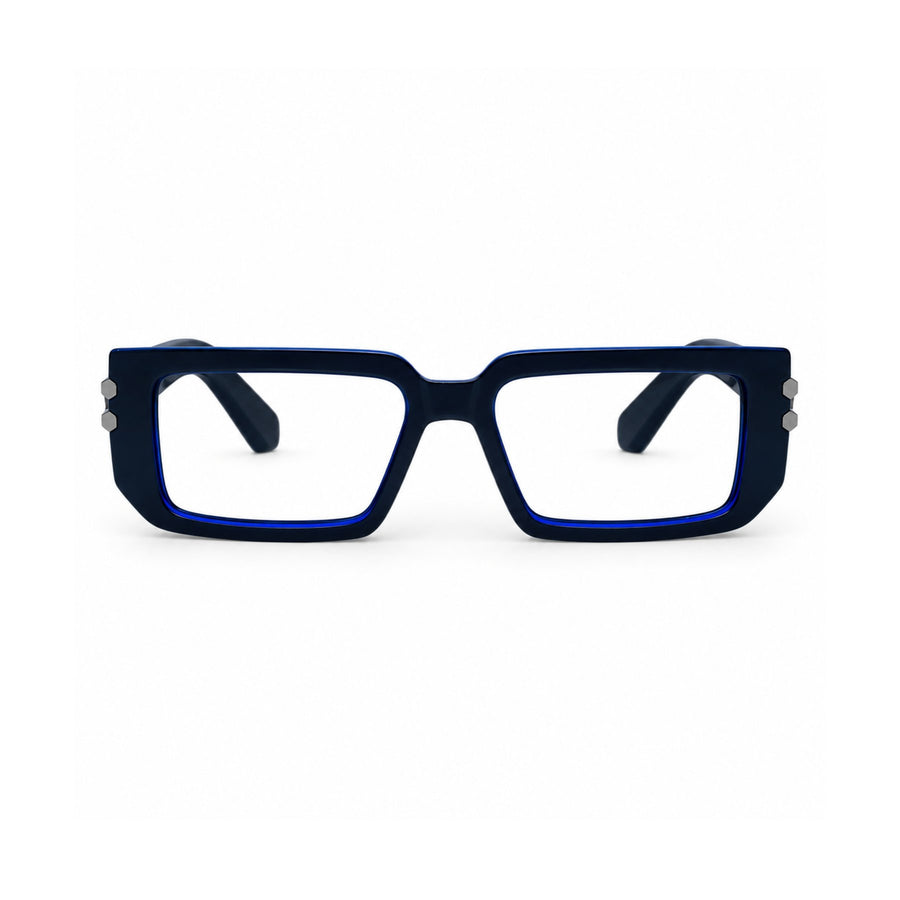 82108 VERLIN Rectangle Computer Glasses in Navy Blue - front view