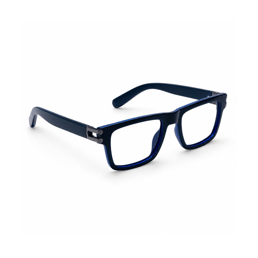 82109 VERLIN Rectangle Computer Glasses in Navy Blue - angled view