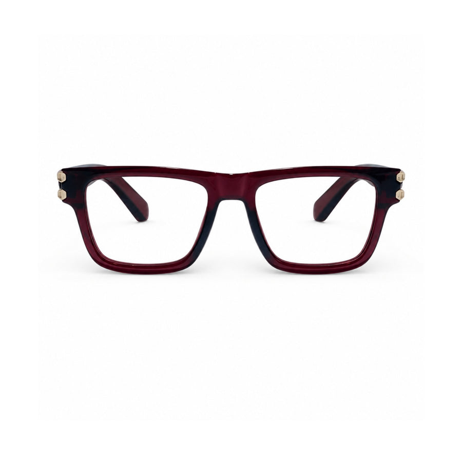 82109 VERLIN Rectangle Computer Glasses in Wine Red - front view