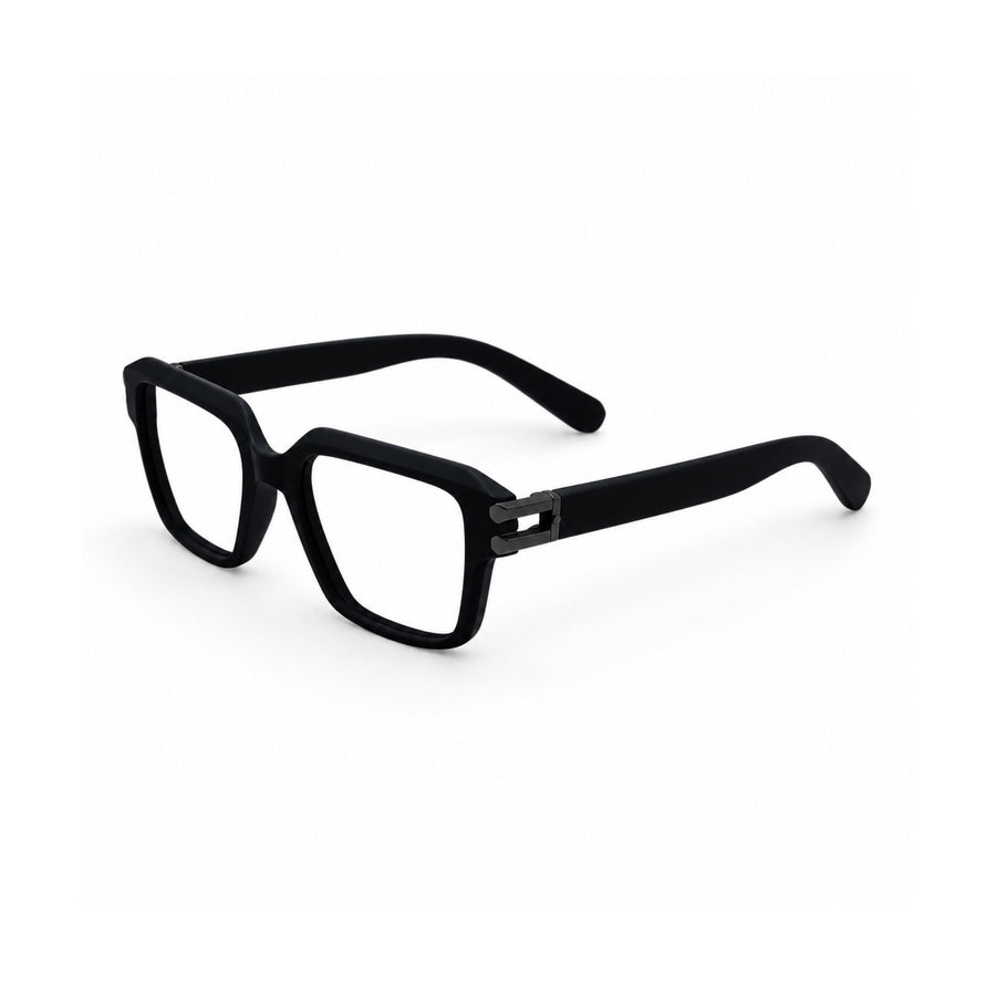 82110 VERLIN Square Computer Glasses in Matte Black - three-quarter view
