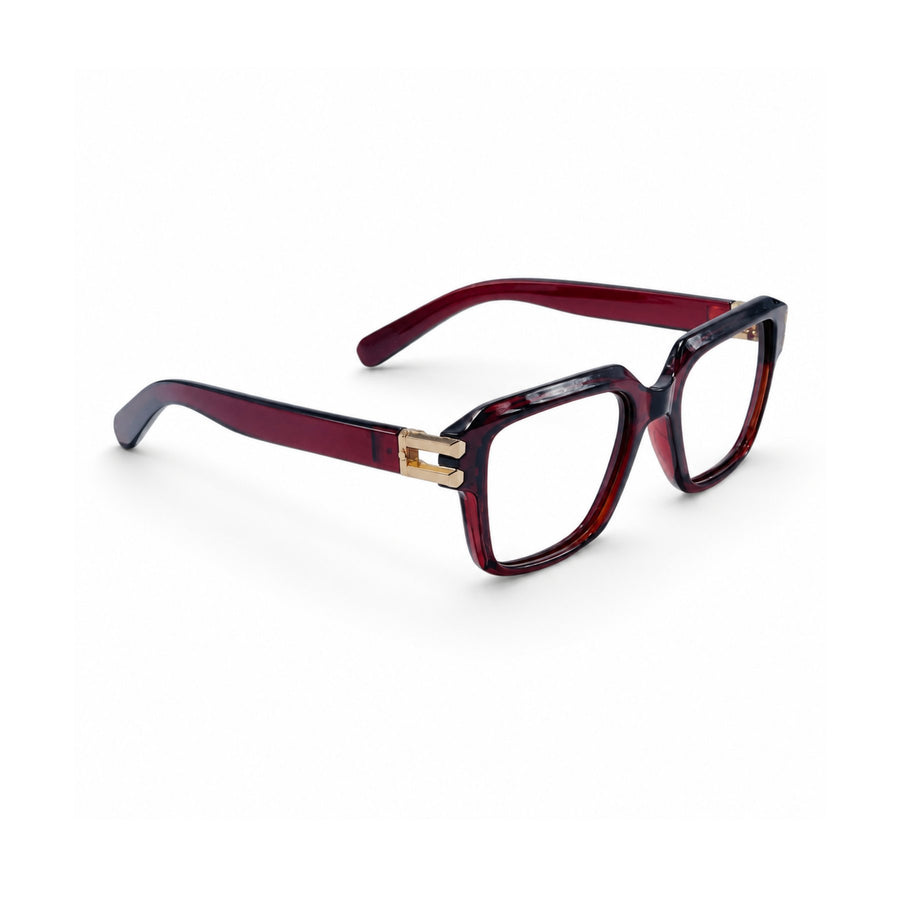 82110 VERLIN Square Computer Glasses in Wine Red - angled view