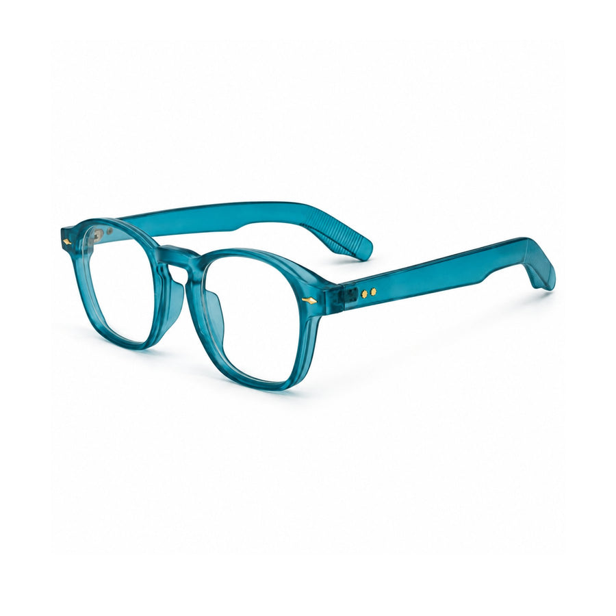 86307 VERLIN Square Optical Frame in Teal - angled view