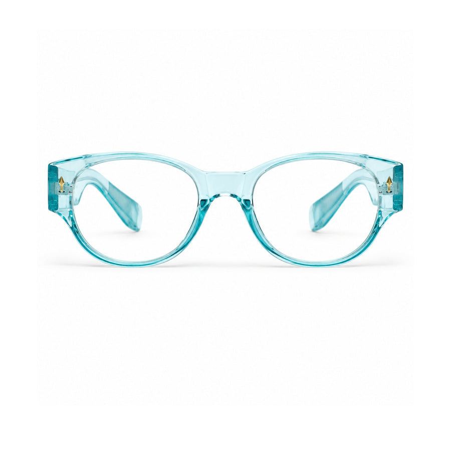 86309 VERLIN Oval Optical Frame in Sky Blue - front view