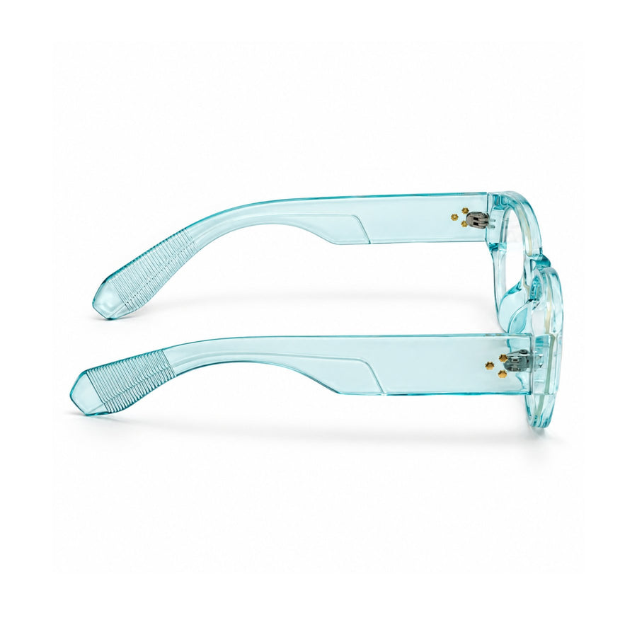 86309 VERLIN Oval Optical Frame in Sky Blue - temple and side view