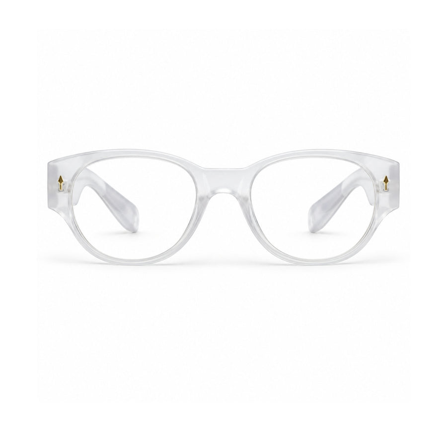 86309 VERLIN Oval Optical Frame in Clear Crystal - front view