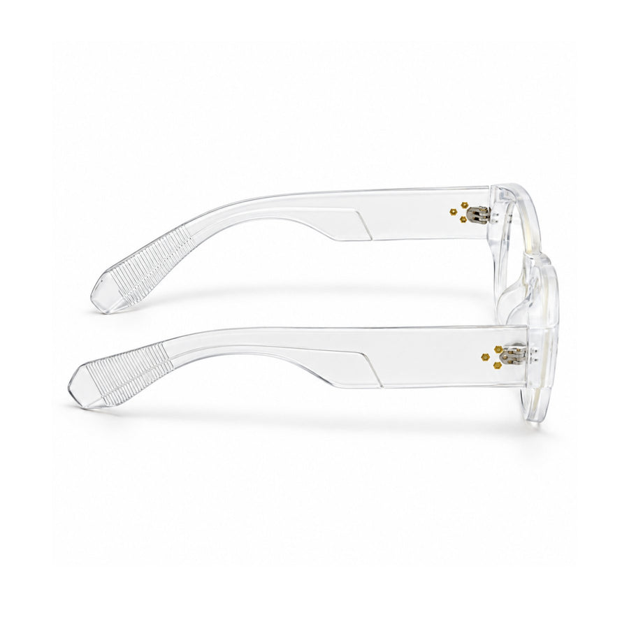 86309 VERLIN Oval Optical Frame in Clear Crystal - temple and side view