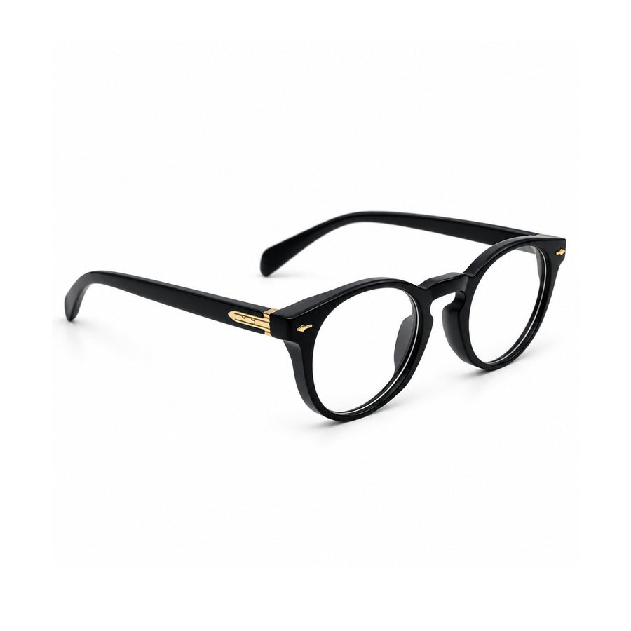 86310 VERLIN Round Optical Frame in Black - opposite angle