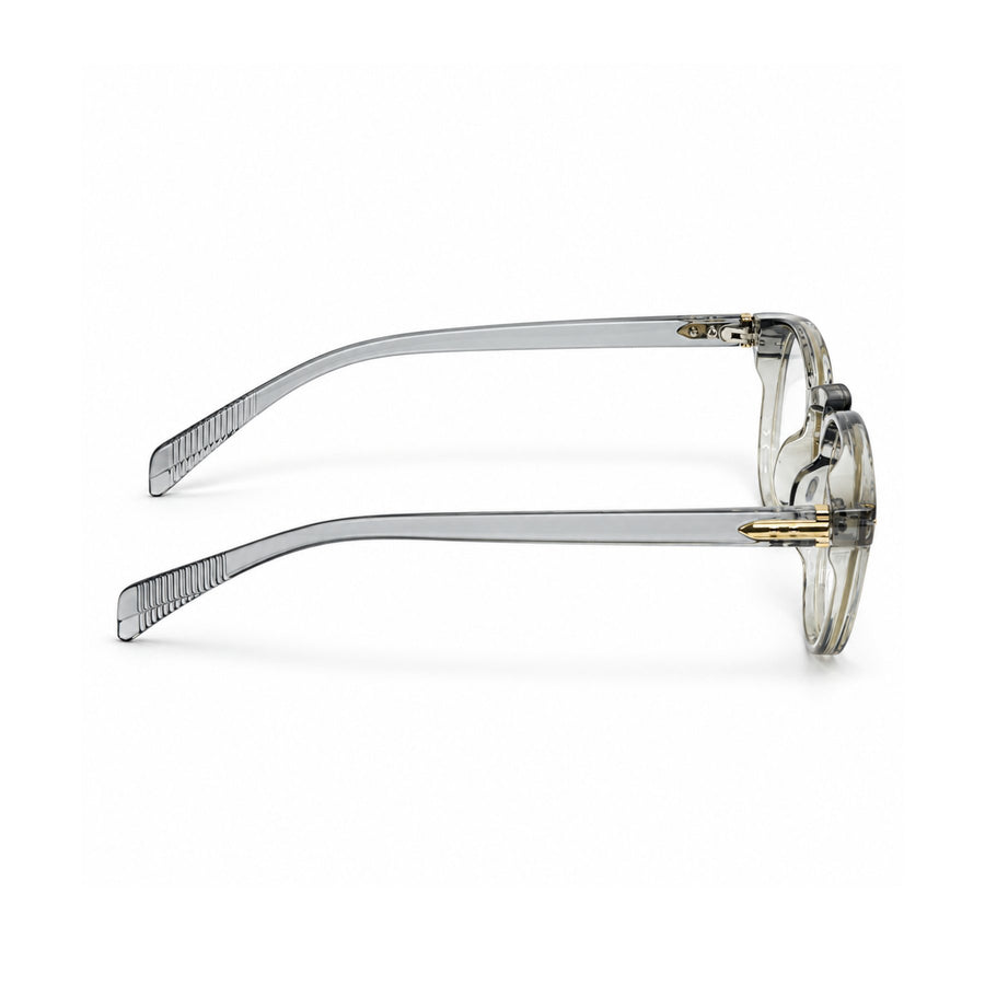 86310 VERLIN Round Optical Frame in Grey Crystal - temple and side view