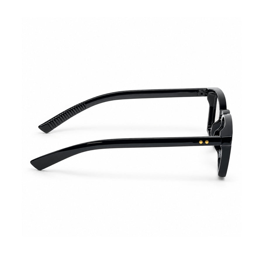 86312 VERLIN Square Optical Frame in Black - temple and side view
