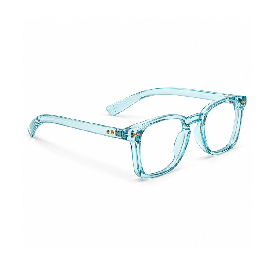 86312 VERLIN Square Optical Frame in Sky Blue - opposite angle
