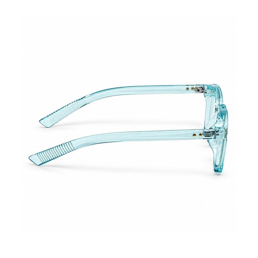 86312 VERLIN Square Optical Frame in Sky Blue - temple and side view