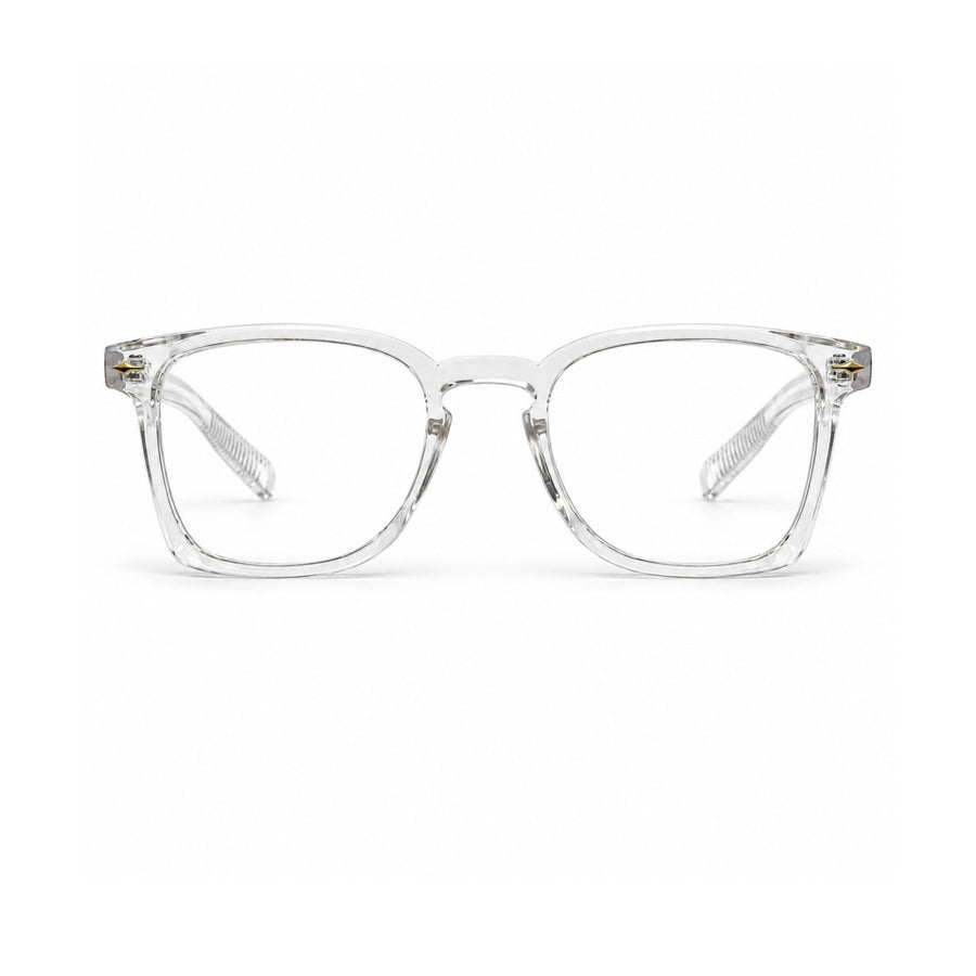 86312 VERLIN Square Optical Frame in Clear Crystal - front view