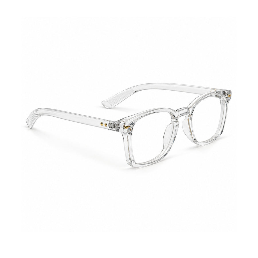 86312 VERLIN Square Optical Frame in Clear Crystal - opposite angle