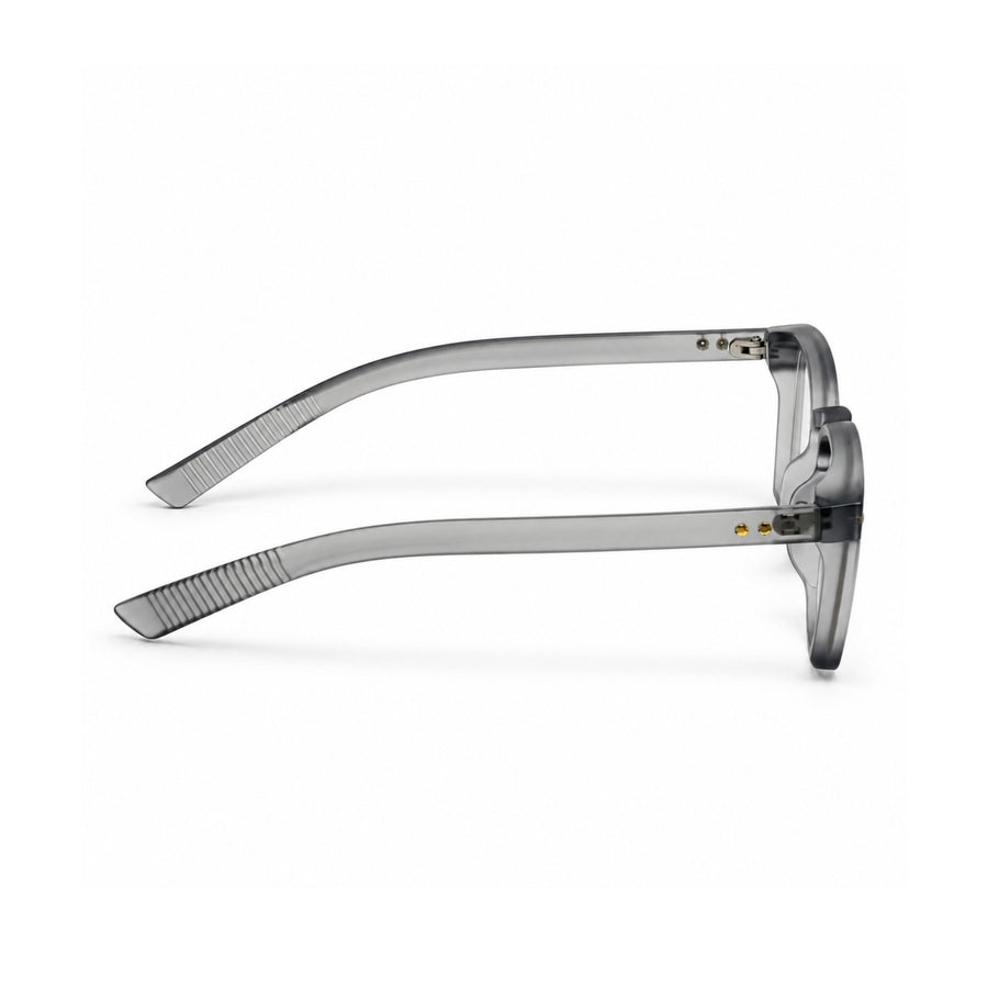 86312 VERLIN Square Optical Frame in Grey Crystal - temple and side view
