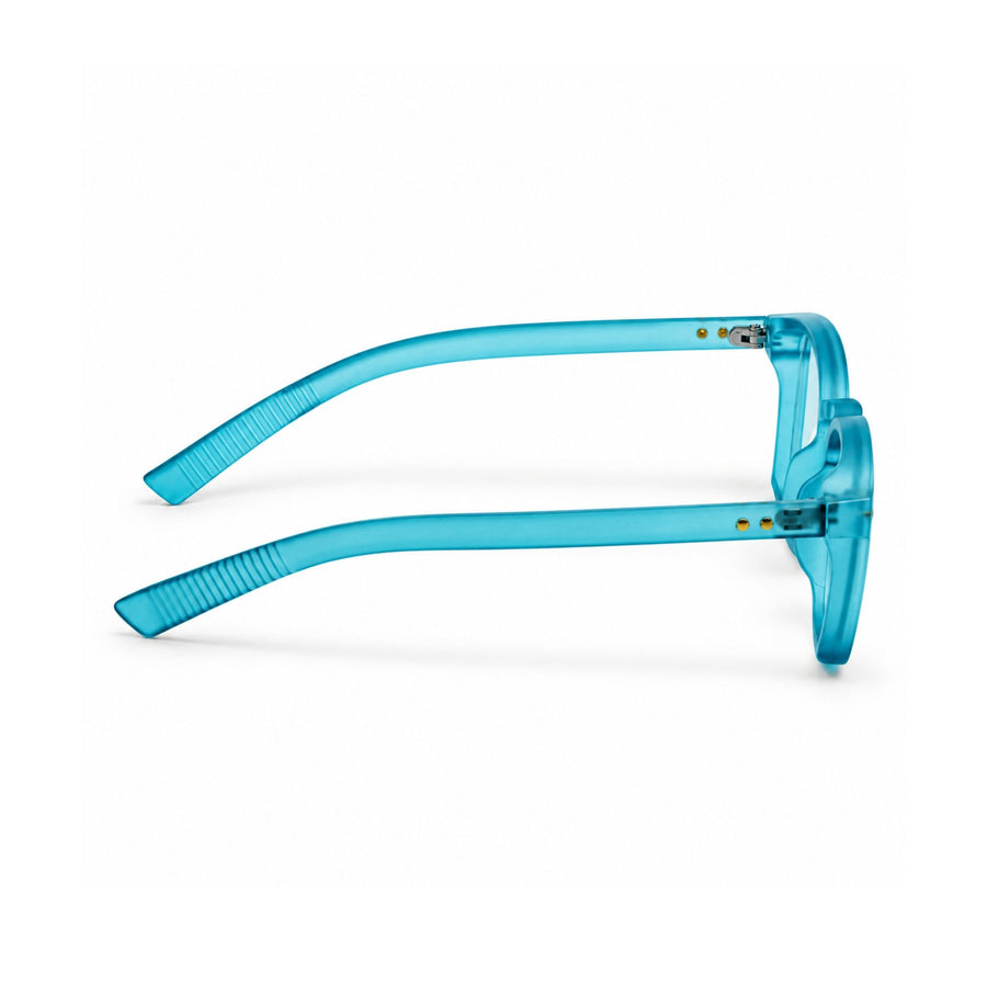 86312 VERLIN Square Optical Frame in Teal - temple and side view